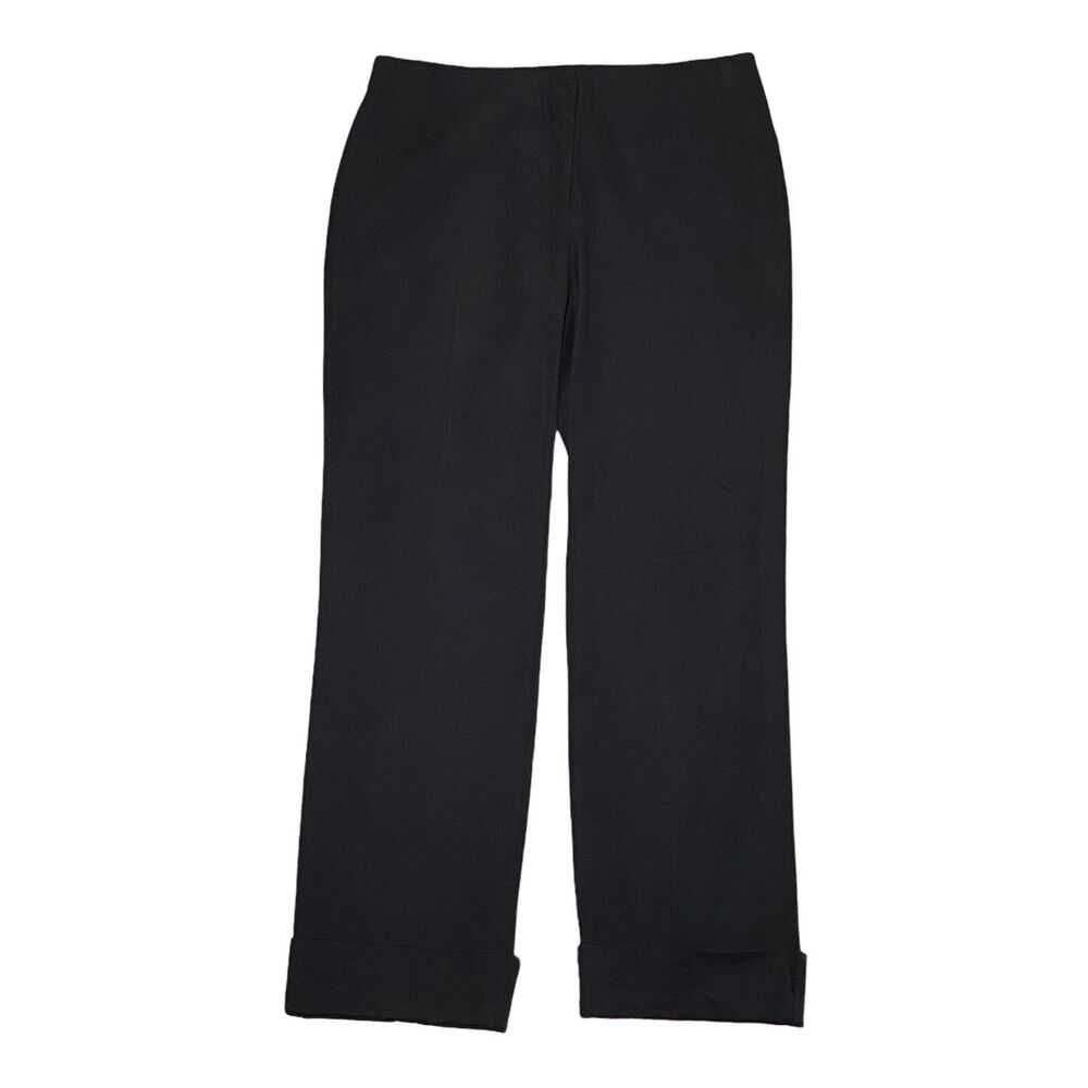 Alfani Cuffed Ankle Pants 4 Womens Black Comfort Waist Stretch Casual Career New